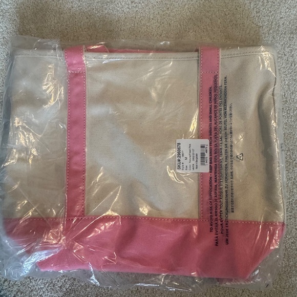 Lands’ End Medium Zip Top Pink Tote Bag - Picture 2 of 2